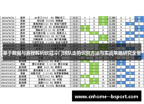 基于数据与赛程解析欧冠冷门球队走势识别方法与实战策略研究全景 基于数据与赛程解析欧冠冷门球队走势识别方法与实战策略研究全景